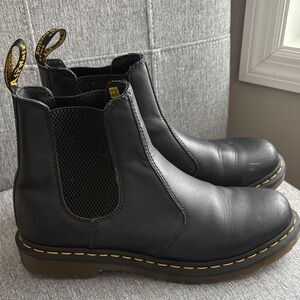 Dr. Martens Black Chelsea Boots with Yellow Stitching